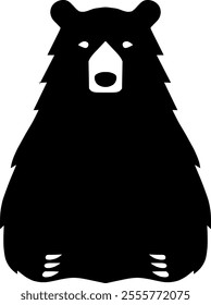 Cute Black Bear Cartoon silhouette 