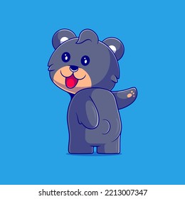 ilustración de oso negro lindo burlándose adecuada para pegatinas de mascota y diseño de camisetas