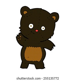 tira cómica retro de oso negro lindo