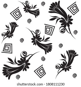Cute black bellflower. vector illustration.