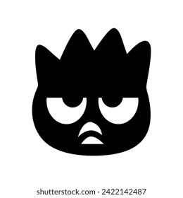 CUTE BLACK BIRD VECTOR. MONOCHROME.