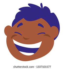 cute black boy head character