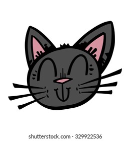 Cute Black Cat Cartoon Stock Vector (Royalty Free) 329922536