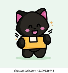 cute black cat is doing adorable pose