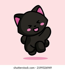 cute black cat is doing adorable pose