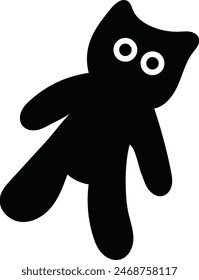 Cute Black Cat Doll, Innocent, for Black Cat Lover