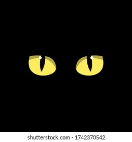 Cute Black Cat Face Big Eyes Stock Vector (royalty Free) 1742370542 