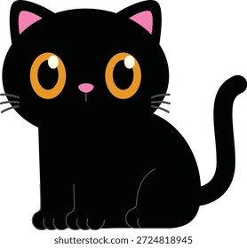 Gato Preto Bonito Desenho animado