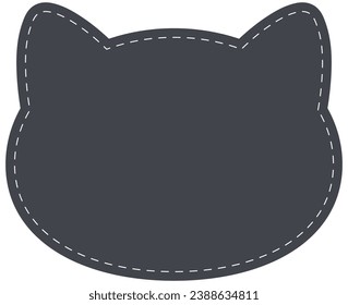 Cute black cat head face icon isolated on white background.