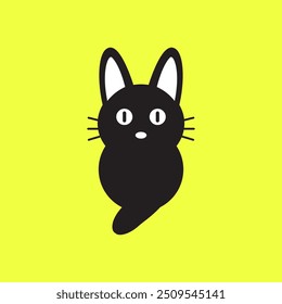 süße schwarze Katze Maskottchen Cartoon Logo Design Vektor