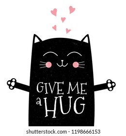 Cute black cat need a hug