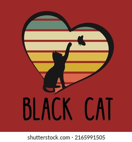 ilustración de un bonito gato negro 