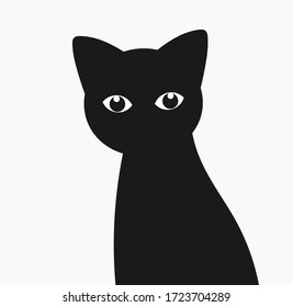 Silhouette de gatos negros. Ilustración vectorial.