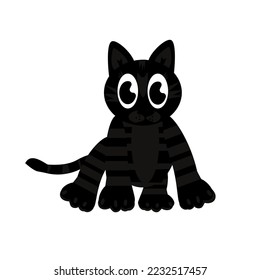 cute black cat symbol of 2023 year