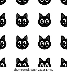 cute black cat symbol of 2023 year