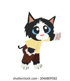 Cute Black cat Vector Character