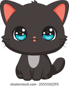 Cute black cat vector design cartoon