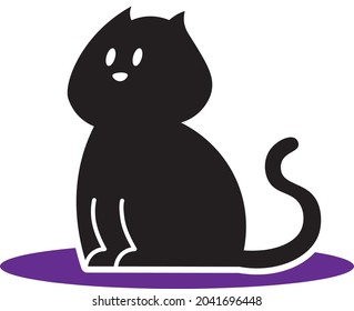 Cute Black Cat - Cute black cat Vektorgrafik im Sitzen eignet sich für Heimtierpflege, Kinderbuchgrafik, Aufkleber, Clipart, Halloween und Maskottlogo - Vektorgrafik