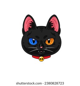 cute black cat vector illustration