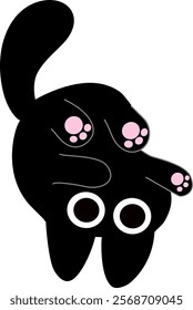 cute black cat vector image