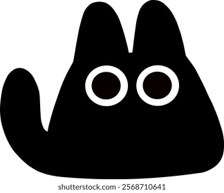 cute black cat vector image hand draw