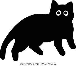 Cute Black Cat Vector for your design or artwork