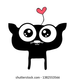 cute  black cat for your design and print  cartoon vector eps.10