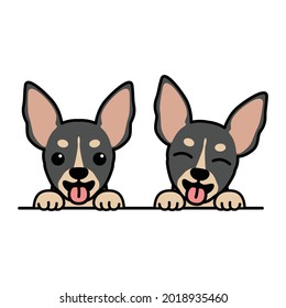 Cute black chihuahua puppy cartoon, vector illustration