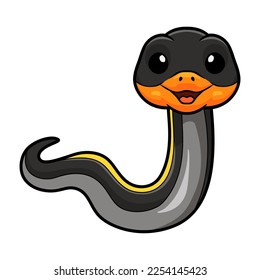 Cute black copper rat snake cartoon