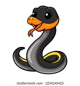 Cute black copper rat snake cartoon