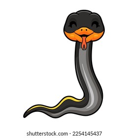 Cute black copper rat snake cartoon