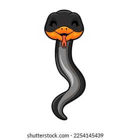 Cute black copper rat snake cartoon