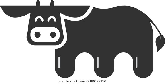 cute black cow shaped letter M