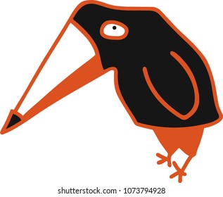 cute black crow 