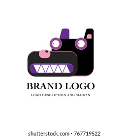 Cute black dog logo and icon for pet shop