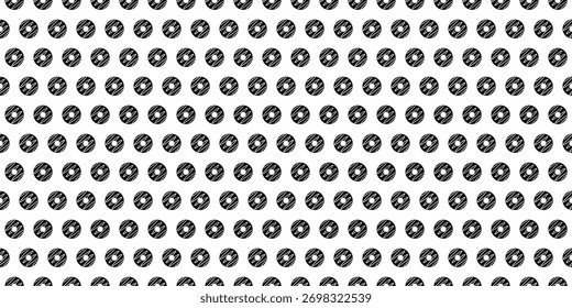 Cute black donut pattern background pattern vector illustration