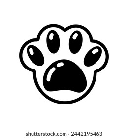 Cute black footprint pet flat vector icon design