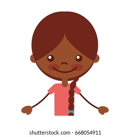 cute black girl character icon