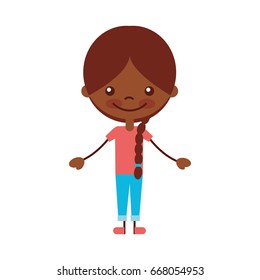 cute black girl character icon