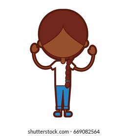 cute black girl character icon