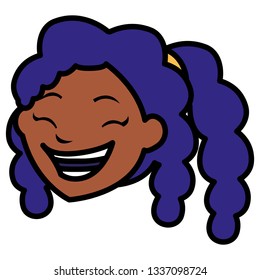 cute black girl head character