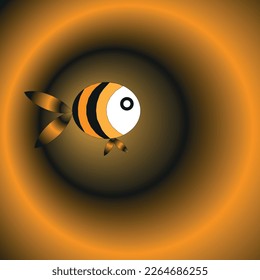 imagen de diseño de peces dorados negros
