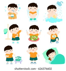 Cute Black Hair Boy Have Healthy Stock Vector (Royalty Free) 626376602 |  Shutterstock
