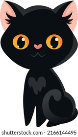Cute black halloween cat for gifts, stickers and cards