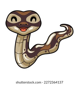 Cute black head butter ball python cartoon