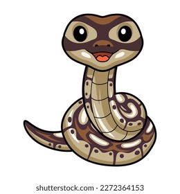 Cute black head butter ball python cartoon