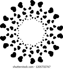 Cute Black heart circle frame