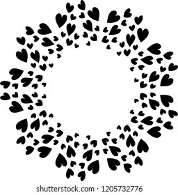 Cute Black heart circle frame