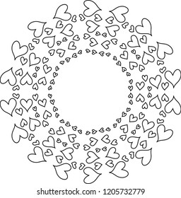 Cute Black heart circle frame