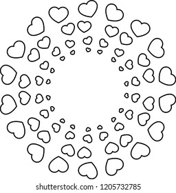 Cute Black heart circle frame